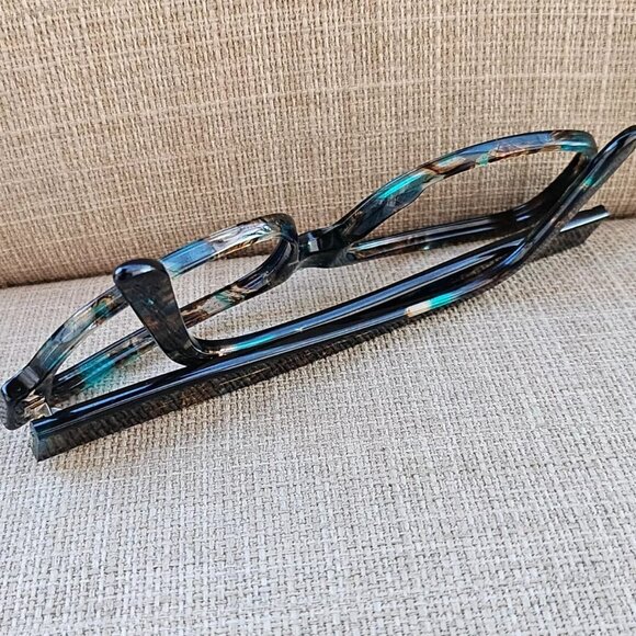 Kirkland Signature Eyeglasses/Sunglasses Frame Blue Tortoise Made in Italy Glass - Picture 8 of 12